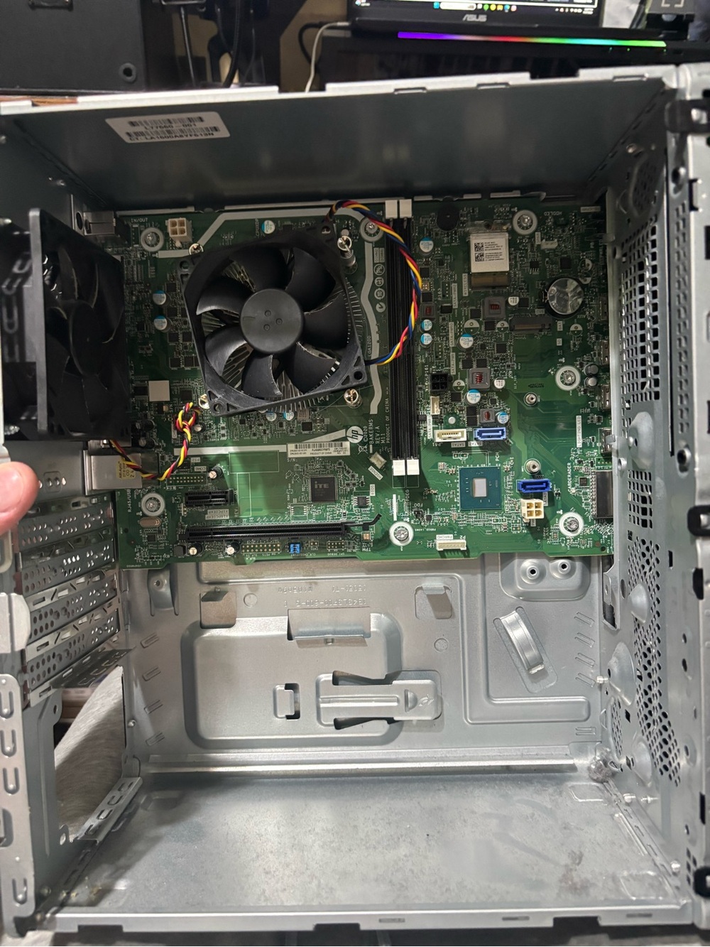HP Black Desktop Motherboard with CPU Cooler